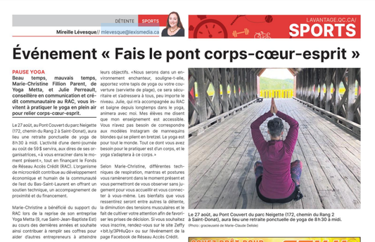 Événement "Fais le pont corps-corps-esprit"